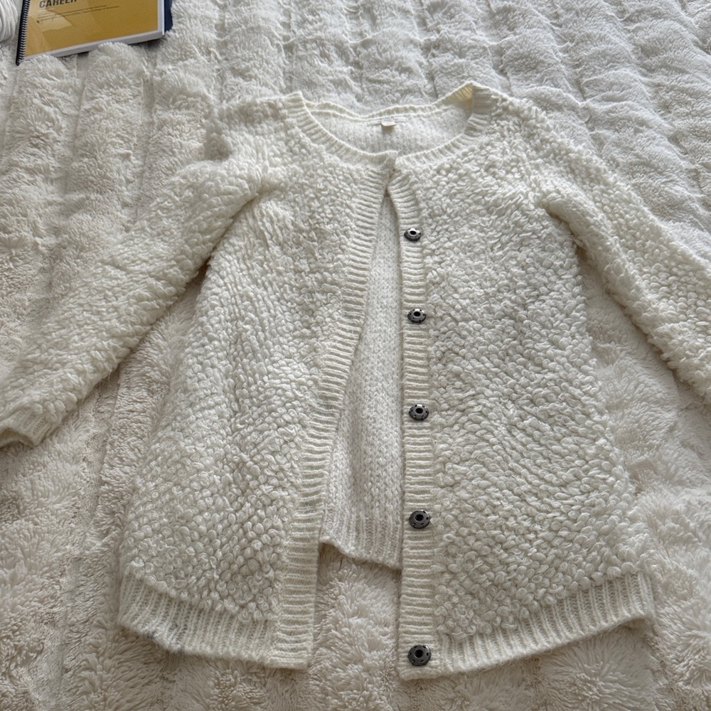 Sun & Shadow Cream Textured Cardigan